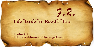 Fábián Rozália névjegykártya